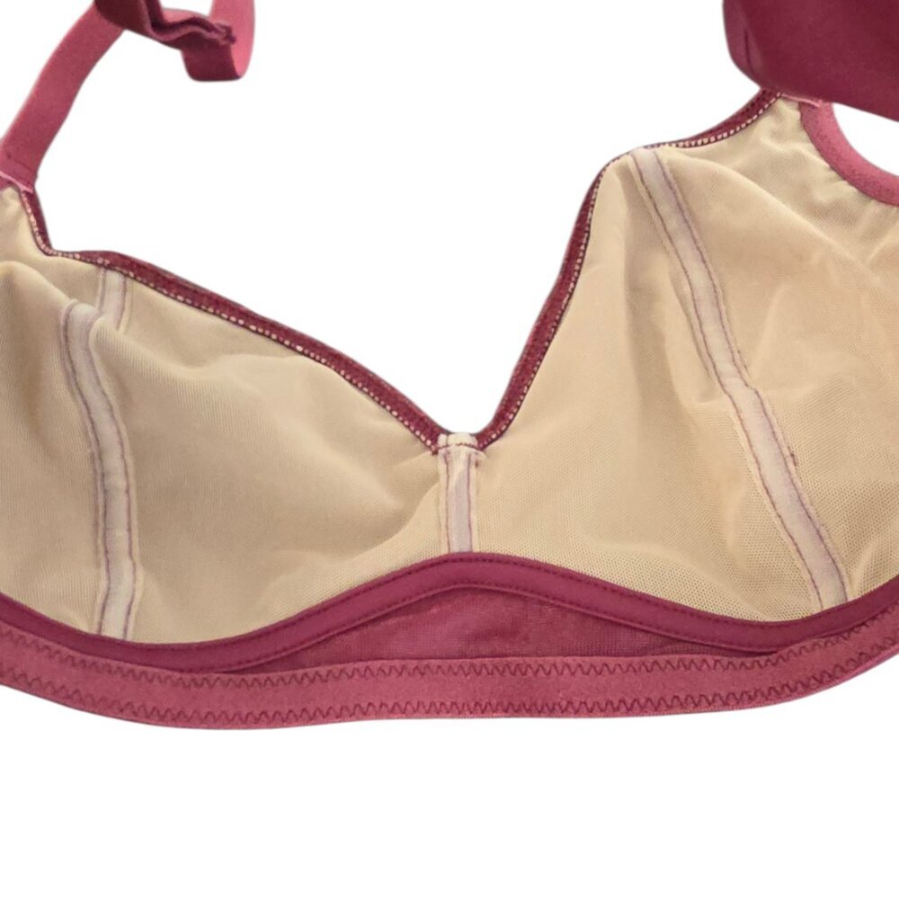 knix Burgundy Lace Wireless Bra - Picture 5 of 7